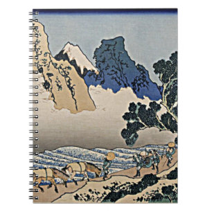 Rug Fuji berg van de Minobu-rivier Hokusai Notitieboek