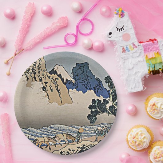 Rug Fuji berg van de Minobu-rivier Hokusai Papieren Bordje (Feest)