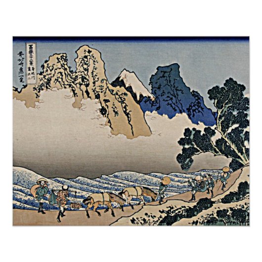 Rug Fuji berg van de Minobu-rivier Hokusai Perfect Poster (Voorkant)