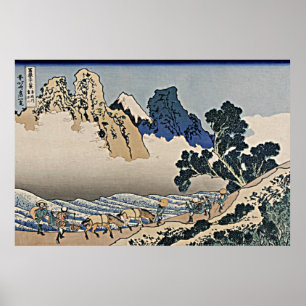 Rug Fuji berg van de Minobu-rivier Hokusai Poster