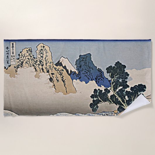 Rug Fuji berg van de Minobu-rivier Hokusai Strandlaken (Voorkant)