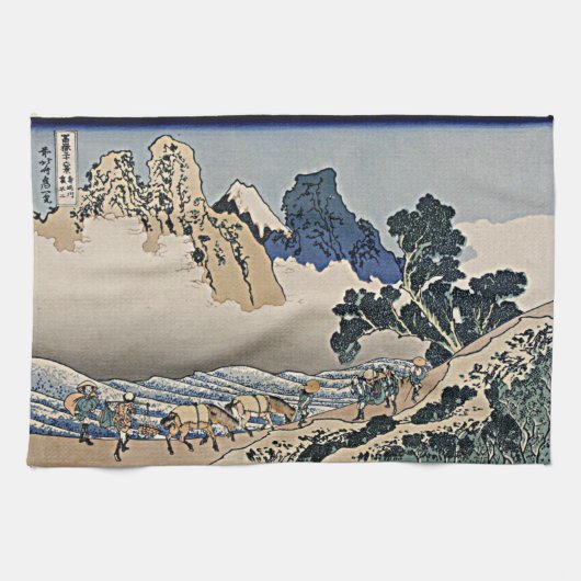 Rug Fuji berg van de Minobu-rivier Hokusai Theedoek (Horizontaal)
