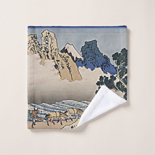 Rug Fuji berg van de Minobu-rivier Hokusai Washandje (Wasdoekje)