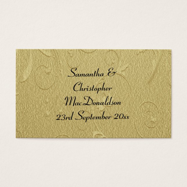 Rug, gouden bruiloft, dank je label visitekaartje (Voorkant)