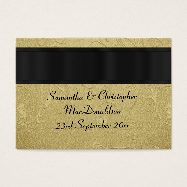 Rug, gouden bruiloft, dank je label visitekaartjes (Voorkant)