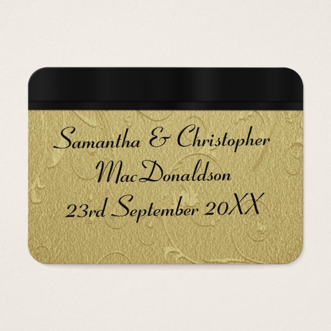 Rug, gouden bruiloft, dank je label visitekaartjes (Voorkant)