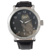 Rug Great Horned Owl Horloge (Voorkant)