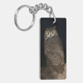 Rug Great Horned Owl Sleutelhanger (Voorkant Links)