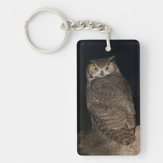 Rug Great Horned Owl Sleutelhanger (Voorkant)