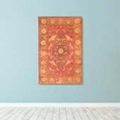 Rug ingericht met scènes van vechtdieren canvas afdruk (Insitu (Houten vloer))