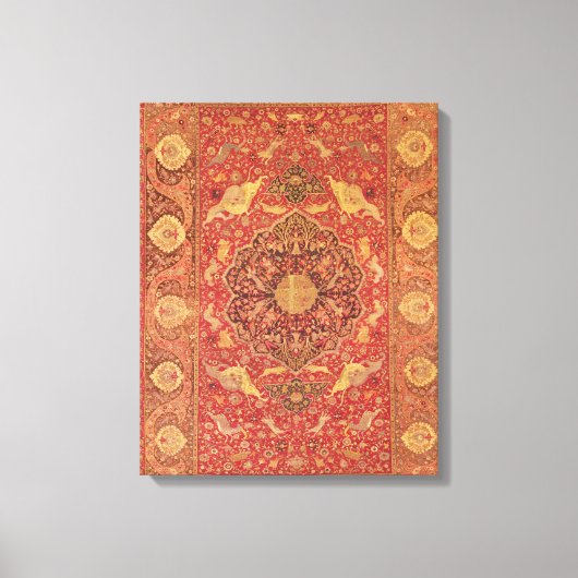 Rug ingericht met scènes van vechtdieren canvas afdruk (Voorkant)
