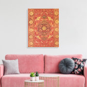 Rug ingericht met scènes van vechtdieren canvas afdruk (Insitu (Woonkamer))
