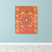 Rug ingericht met scènes van vechtdieren canvas afdruk (Insitu (Houten vloer))