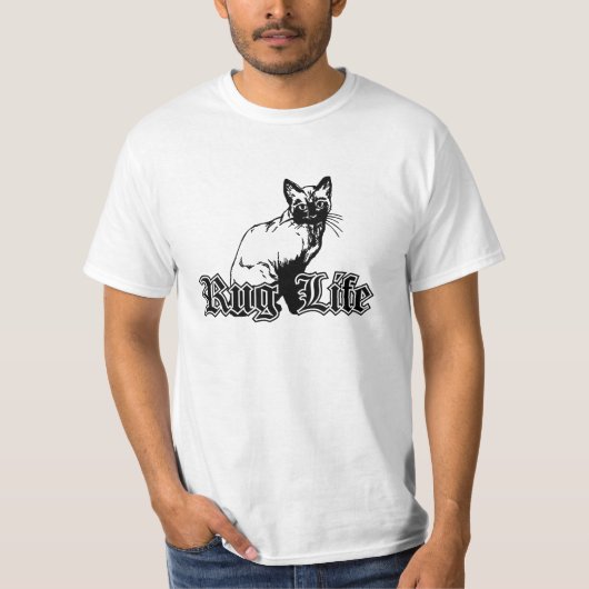 Rug Life - Funny Cat Parody T-Shirt (Voorkant)