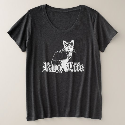 Rug Life - Gangsta Cat Plus Size T-Shirt (Design voorkant)