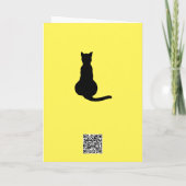 Rug Uitzicht van een ongehoorzame kat zwart silhou Kaart (Achterkant)