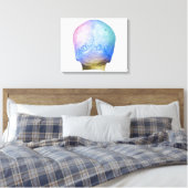 Rug van de menselijke schedel canvas afdruk (Insitu (Slaapkamer))