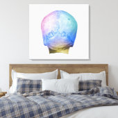 Rug van de menselijke schedel canvas afdruk (Insitu (Slaapkamer))