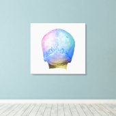 Rug van de menselijke schedel canvas afdruk (Insitu (Houten vloer))