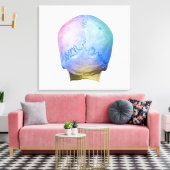 Rug van de menselijke schedel canvas afdruk (Insitu (Woonkamer))