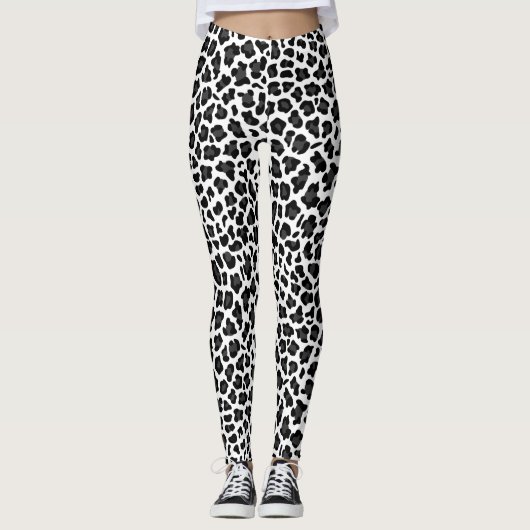 Rug witte Leggings Dierlijke afdrukmodellen (Voorkant)