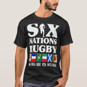 Rugby 6 Nations England Frankrijk Ierland Italië S T-shirt