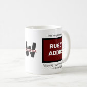 Rugby Addict Voeg Jouw naam Monogram Initiaal toe Koffiemok (Voorkant rechts)