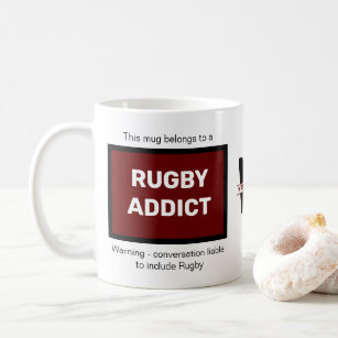 Rugby Addict voegt Jouw naam Monogram Initiaal toe Koffiemok