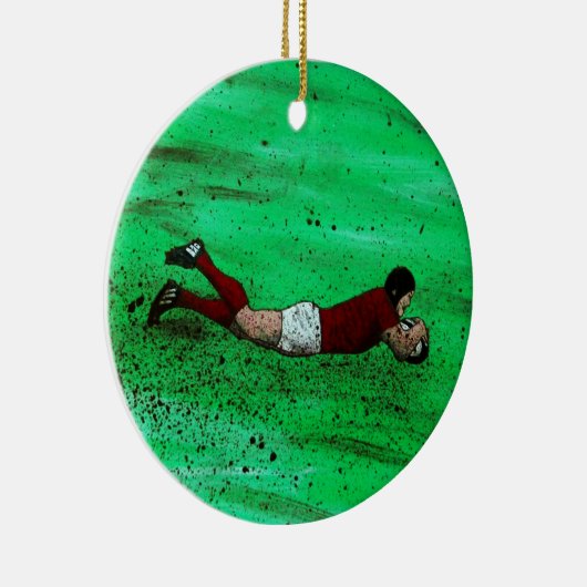 Rugby Art Ceramic Ornament (Rechts)