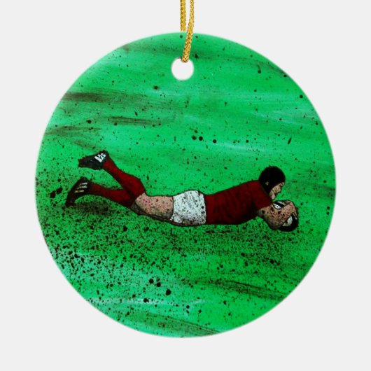 Rugby Art Ceramic Ornament (Voorkant)