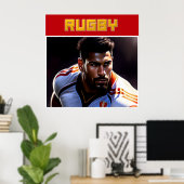 Rugby Art Poster (Thuiskantoor)