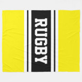 Rugby Athletic Bright Yellow Black Racing Stripes Fleece Deken (Voorkant (Horizontaal))