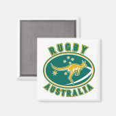rugby - australia kangaroo wallaby aussie magneet (Voorkant / Achterkant)