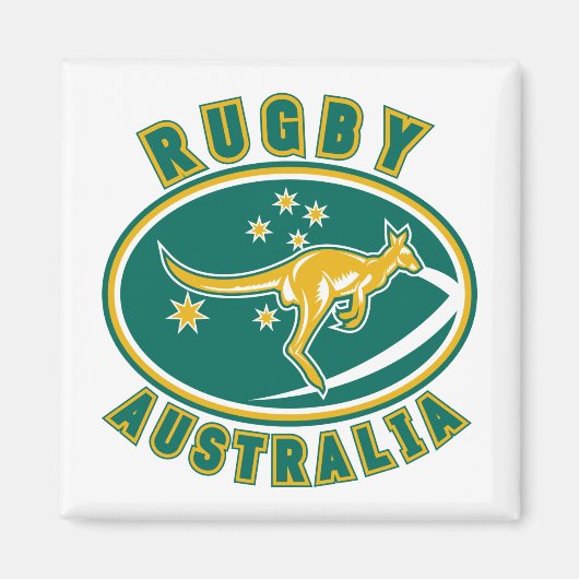 rugby - australia kangaroo wallaby aussie magneet (Voorkant)