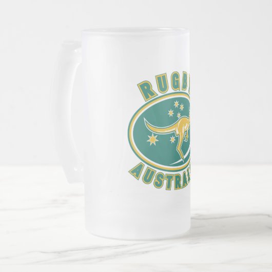 rugby - australia kangaroo wallaby aussie matglas bierpul (Voorkant links)
