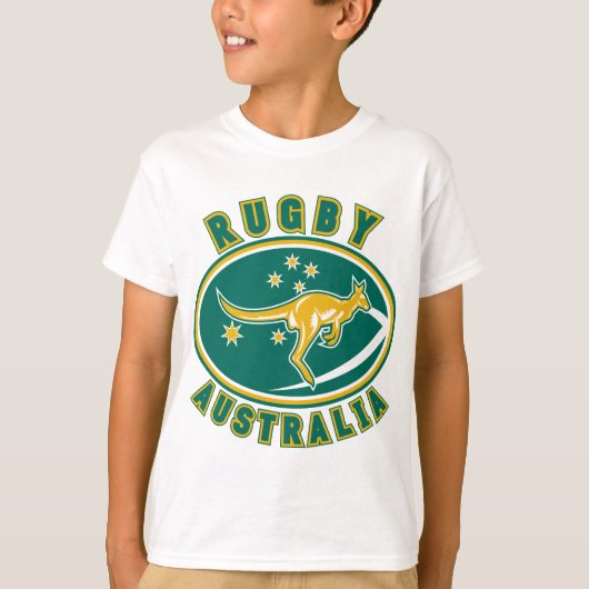 rugby - australia kangaroo wallaby aussie t-shirt (Voorkant)