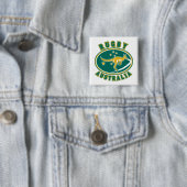 rugby - australia kangaroo wallaby aussie vierkante button 5,1 cm (In situ)