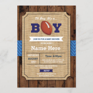 Rugby Baby shower American football Boy Invite Kaart