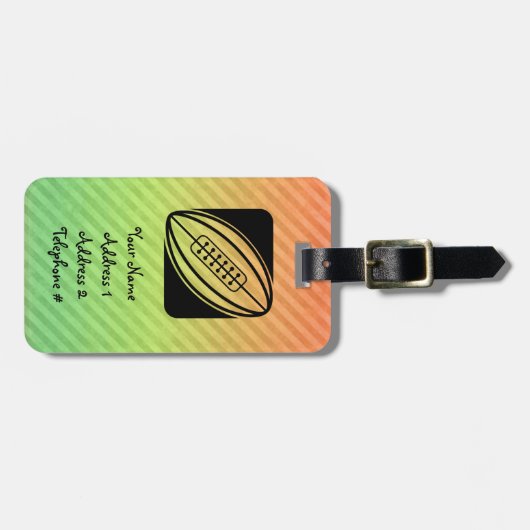 Rugby Bagagelabel (Voorkant horizontaal)