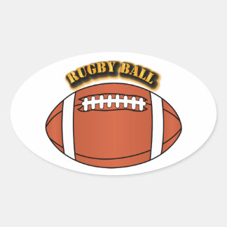 Rugby Bal met Tekst Ovale Sticker