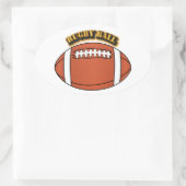 Rugby Bal met Tekst Ovale Sticker (Tas)
