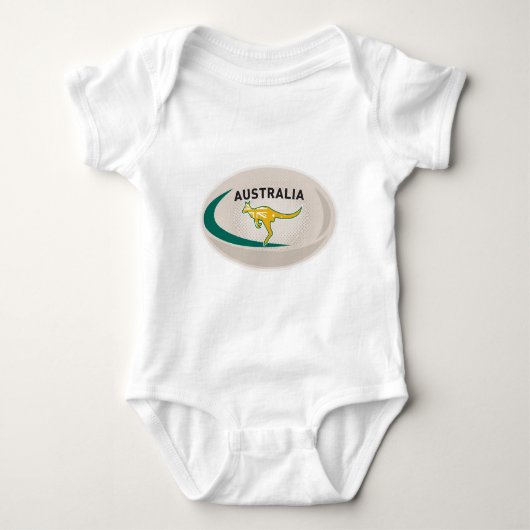 Rugby Ball Australia kangaroo wallaby Romper (Voorkant)