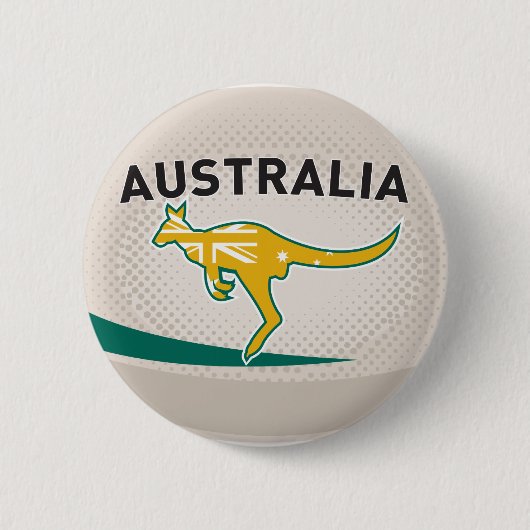 Rugby Ball Australia kangaroo wallaby Ronde Button 5,7 Cm (Voorkant)