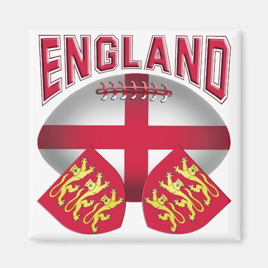 Rugby Ball Flag of England Magneet (Voorkant)
