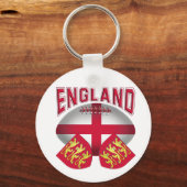 Rugby Ball Flag of England Sleutelhanger (Voorkant)