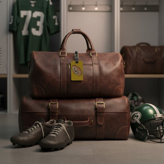 Rugby Ball Fun Sports Graphic Bagagelabel