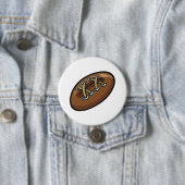 Rugby Ball Fun Sports Graphic Ronde Button 7,6 Cm (In situ)