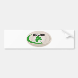 Rugby Ball Ireland Shamrock Bumpersticker