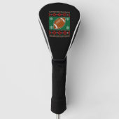 Rugby Ball Lelijke Kersttrui Golfheadcover (Voorkant)