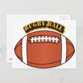 Rugby Ball met Tekst Briefkaart (Voorkant / Achterkant)